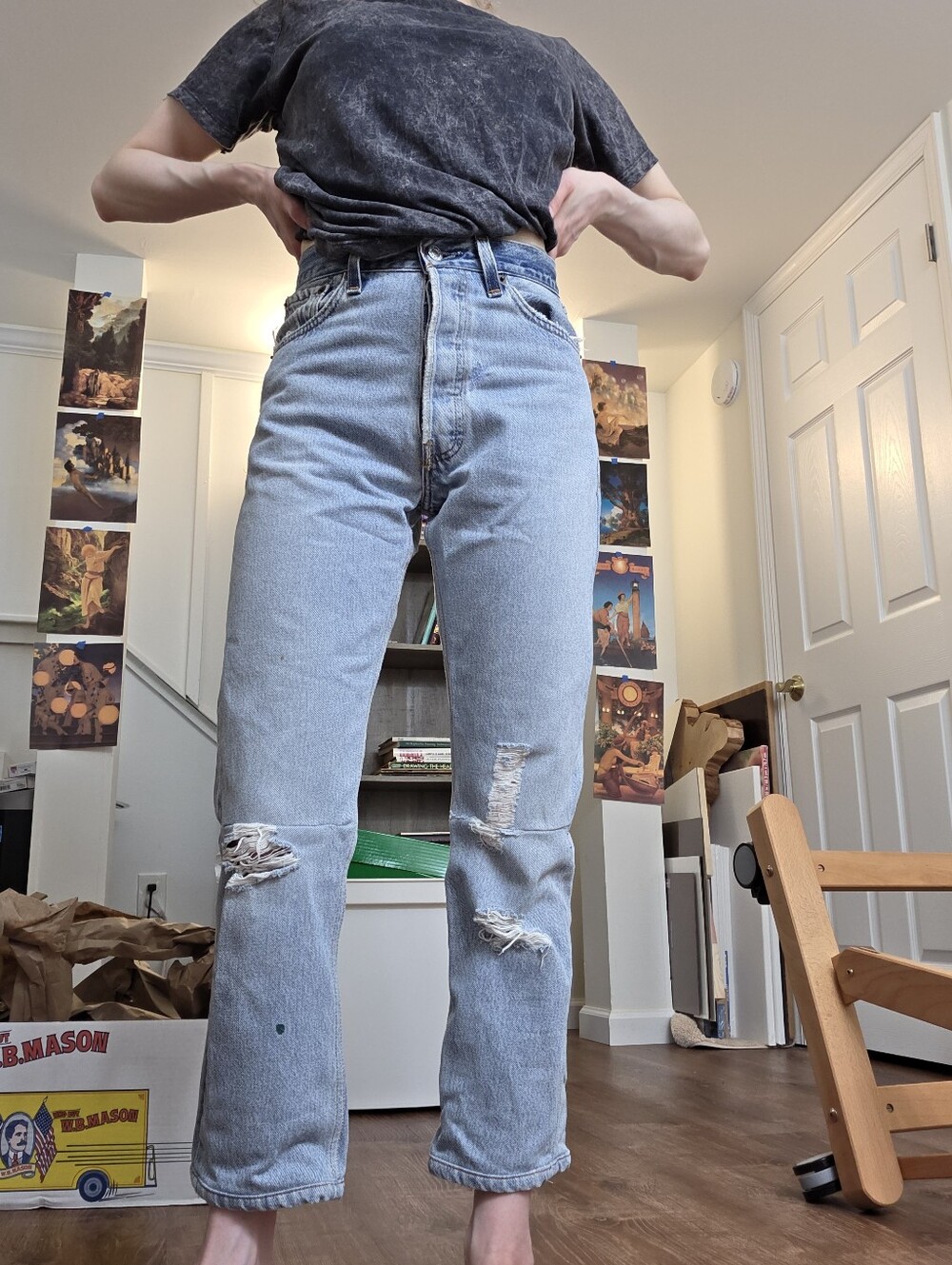 Vintage Levi's 501 Re/done High Rise Ankle Crop Jeans